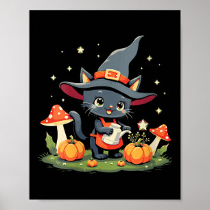 Frauen Hexen Schwarze Katze Bewässert Magische Kür Poster