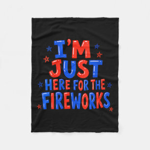 Frauen Hier Für Das Feuerwerk Patriotisch Fleecedecke