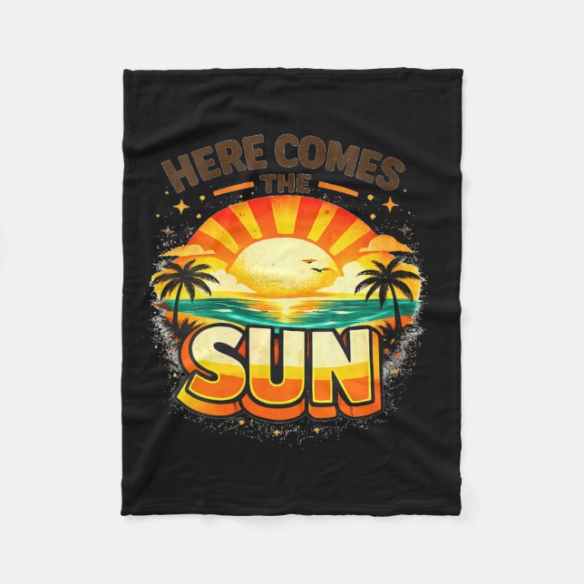 Frauen Hier kommt die Sonne Fleecedecke (Vorderseite)