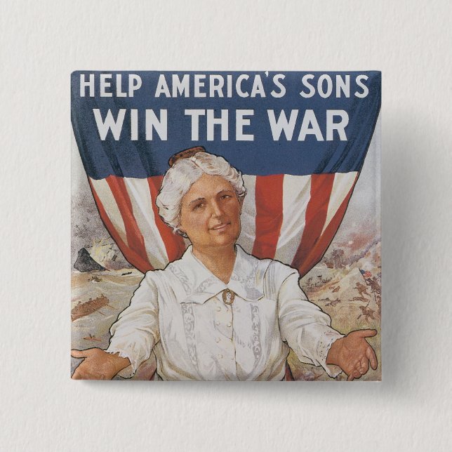 Frauen! Hilfe für Amerikas Söhne Button (Vorderseite)
