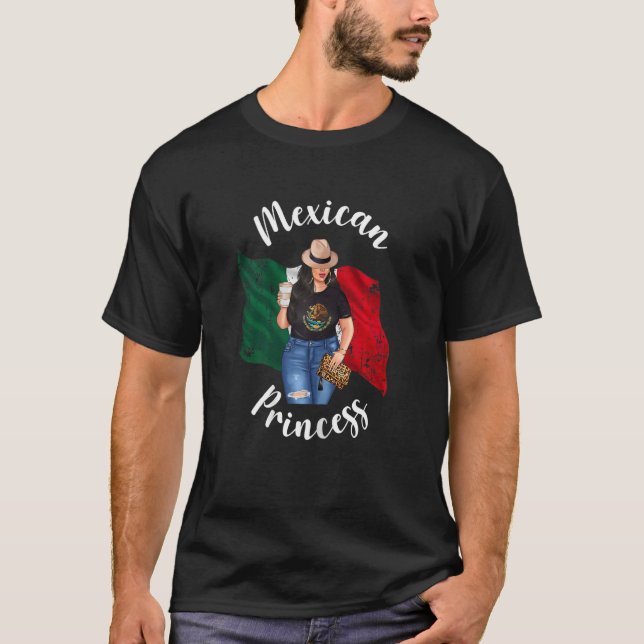 Frauen Hübsche mexikanische Prinzessin Mexiko Flag T-Shirt (Vorderseite)