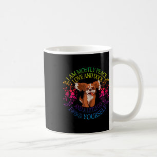 Frauen Hübscher Hund Sagt Ich Bin Meistens Frieden Kaffeetasse