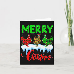 Frauen Hühner Frohe Weihnachten Schlafanzug Leopar Karte