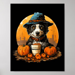 Frauen Hund Halloween Poster