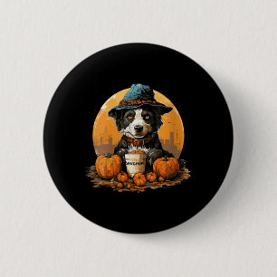 Frauen Hund Halloween V-Ausschnitt Button