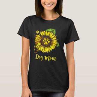 Frauen Hunde Mama Muttertag Sonnenblumen Hund Mama T-Shirt