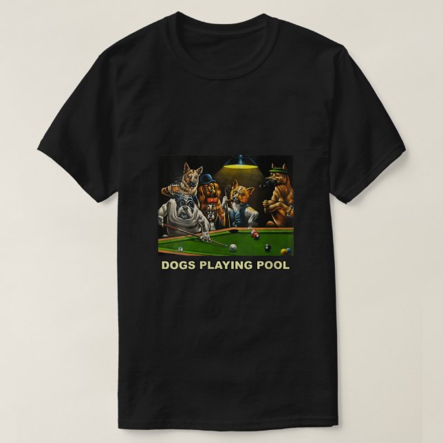 Frauen Hunde spielen Pool Kunstwerke Welpen Snooke T-Shirt (Design vorne)