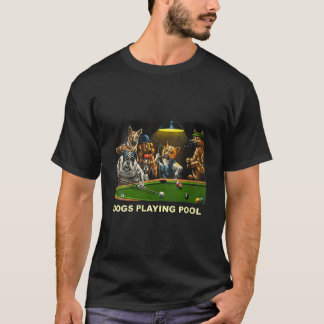 Frauen Hunde spielen Pool Kunstwerke Welpen Snooke T-Shirt