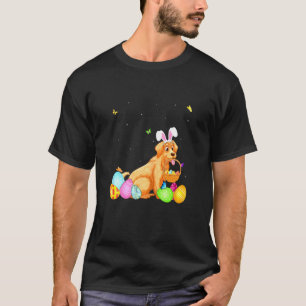 Frauen Hundemama Süße Hase Golden Retriever Eier E T-Shirt