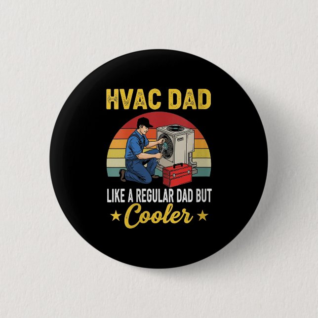 Frauen Hvac Vater aber Cooler Mens Funny Hvac Tech Button (Vorderseite)