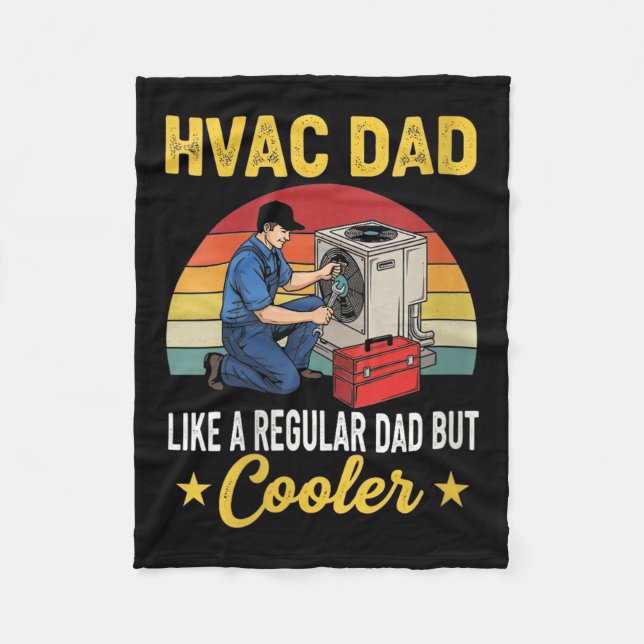Frauen Hvac Vater aber Cooler Mens Funny Hvac Tech Fleecedecke (Vorderseite)