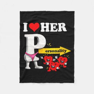 Frauen I Love Her Ity Lustiger Valentinstag Paare Fleecedecke