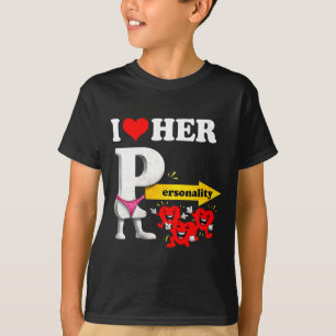 Frauen I Love Her Ity Lustiger Valentinstag Paare T-Shirt