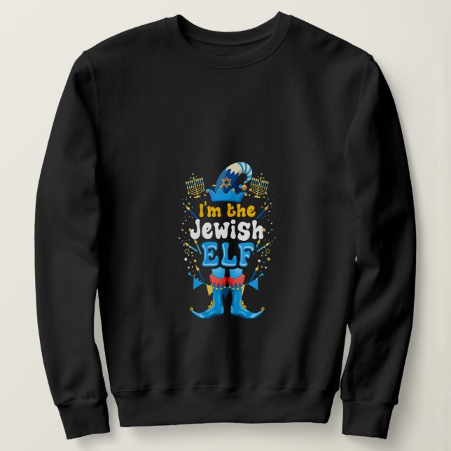 Frauen Ich bin der jüdische Elf Weihnachten Chanuk Sweatshirt (Design vorne)
