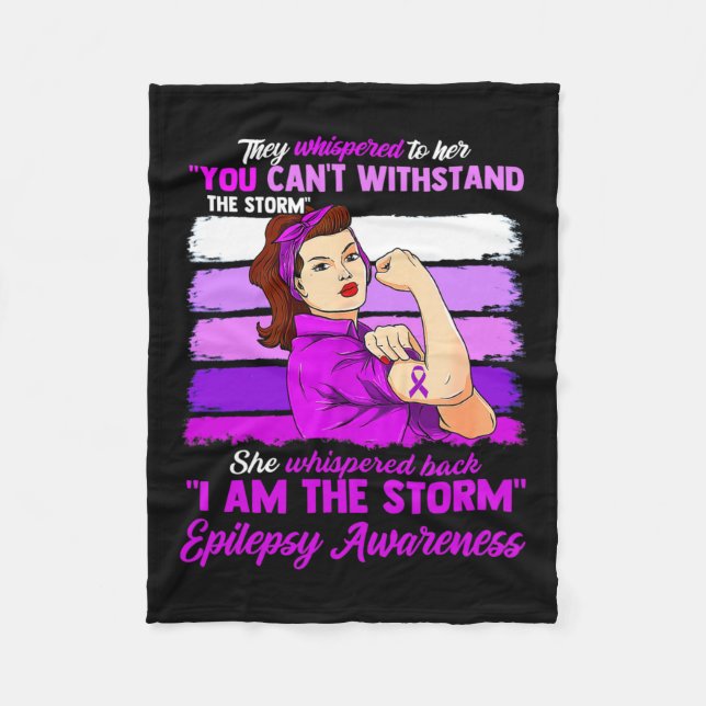 Frauen Ich bin die Storm Epilepsy-Kriegerin Fleecedecke (Vorderseite)