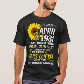 Frauen Ich bin ein April Mädchen 1931 90. Geburtst T-Shirt
