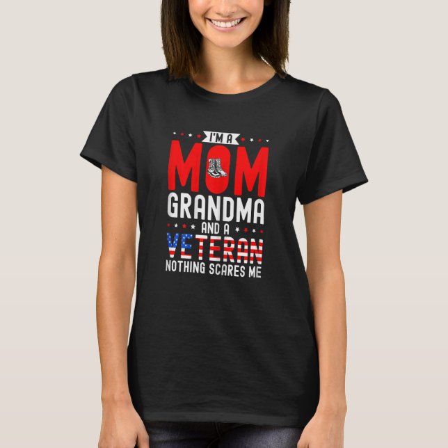 Frauen Ich bin eine Oma der Mama und eine Veterane T-Shirt (Vorderseite)