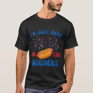 Frauen Ich bin gerade hier für Weiners Funny 4. Ju T-Shirt