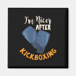 Frauen Ich bin netter nach Kickboxen Design für ei Magnet