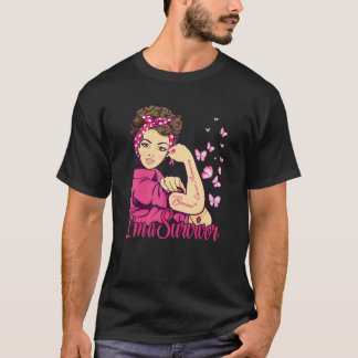 Frauen ich bin Überlebender Rosie Riveter Brustkre T-Shirt