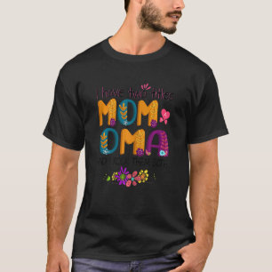 Frauen ich habe zwei Titel Mama und Oma Floral Mut T-Shirt