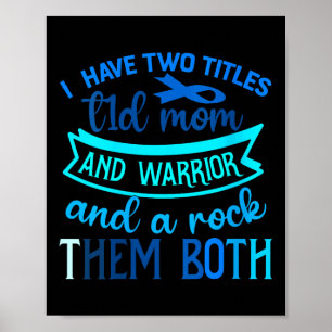 Frauen Ich habe zwei Titeln T1d Mama und Worrier R Poster