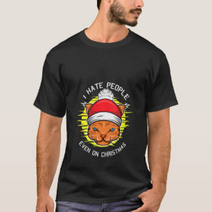 Frauen Ich hasse Leute Weihnachten Katze Kätzchen T-Shirt