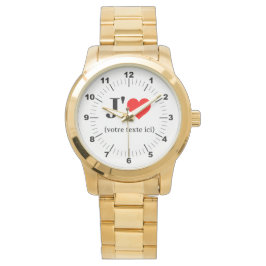 Frauen ich Herz Oversized Gold Bracelet Watch Armbanduhr