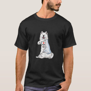 Frauen ich Liebe Mama Tattoo Samoyed Mama Hunde Fr T-Shirt