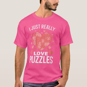 Frauen Ich Liebe Wirklich Rätsel Lustiges Puzzle T-Shirt