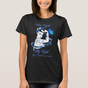 Frauen ihr Kampf ist mein Schmetterling Typ 1 Diab T-Shirt