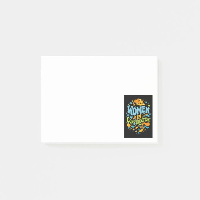 Frauen im Baugewerbe Retro-Empowerment Post-it Klebezettel (Vorderseite)