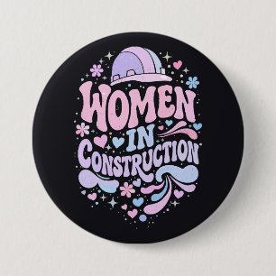 Frauen im Bauwesen Retro-Empowerment Button