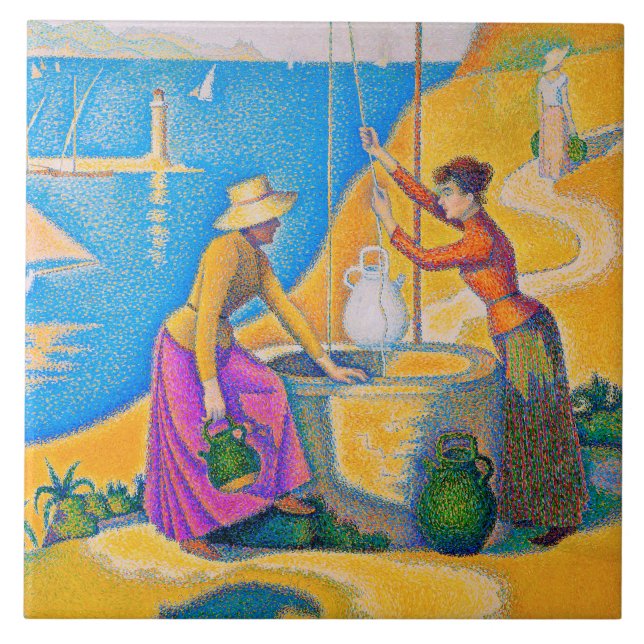 Frauen im Brunnen, Signac Fliese (Vorderseite)