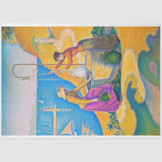 Frauen im Brunnen, Signac Seidenpapier (Vorderseite)