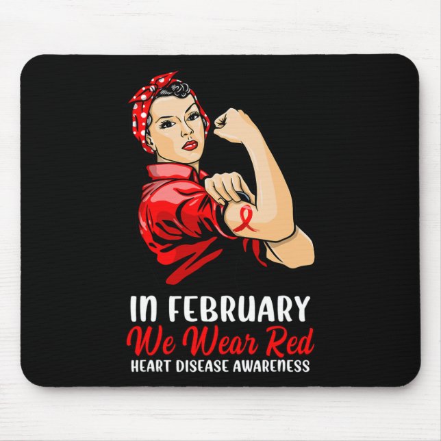 Frauen im Februar tragen wir Rot - Herzerkrankung  Mousepad (Vorne)