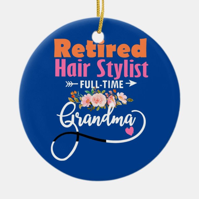 Frauen im Friseur Stylist Vollzeit Beste Zeit Keramik Ornament (Vorne)