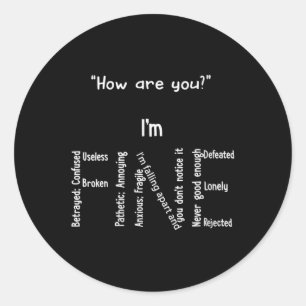 Frauen im Funny im Fine Depression Psychische Gesu Runder Aufkleber