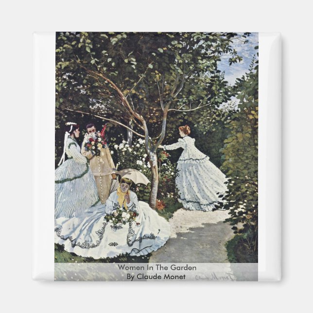 Frauen im Garten von Claude Monet Magnet (Vorne)