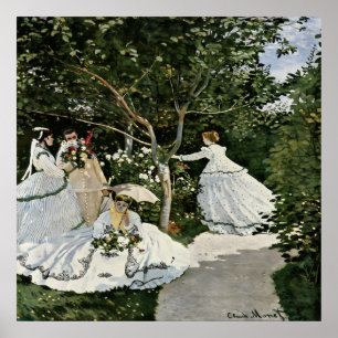 Frauen im Garten von Claude Monet Poster