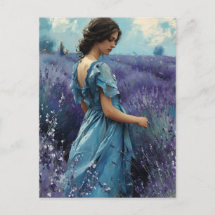 Frauen im Lavendelfeld Vintag Postkarte