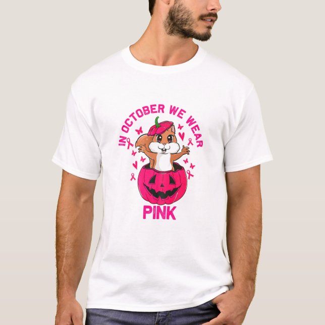 Frauen im Oktober tragen wir rosa Halloweeneichhör T-Shirt (Vorderseite)