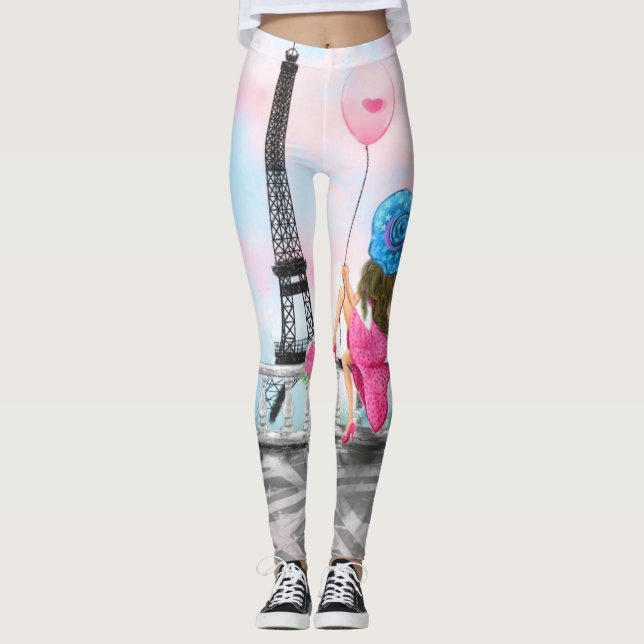 Frauen im Pariser Eiffelturm Leggings (Vorderseite)