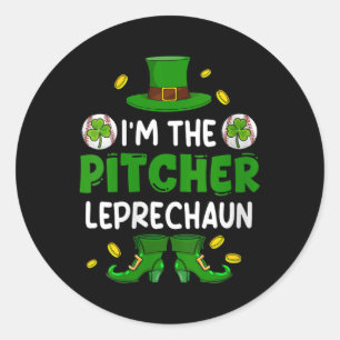 Frauen Im Pitcher Baseball St Patricks Day Boy Sh Runder Aufkleber