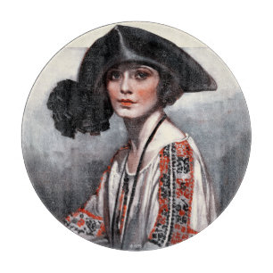 Frauen in bestickter Bluse Schneidebrett