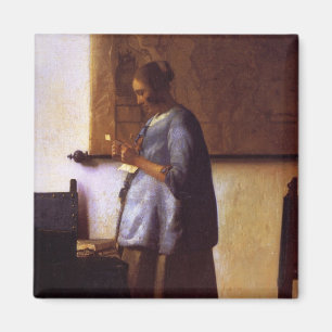 Frauen in blau lesen einen Brief Magnet