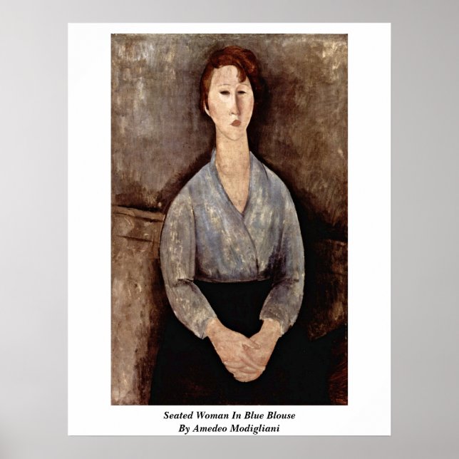 Frauen in blauen Blasen von Amedeo Modigliani Poster (Vorne)