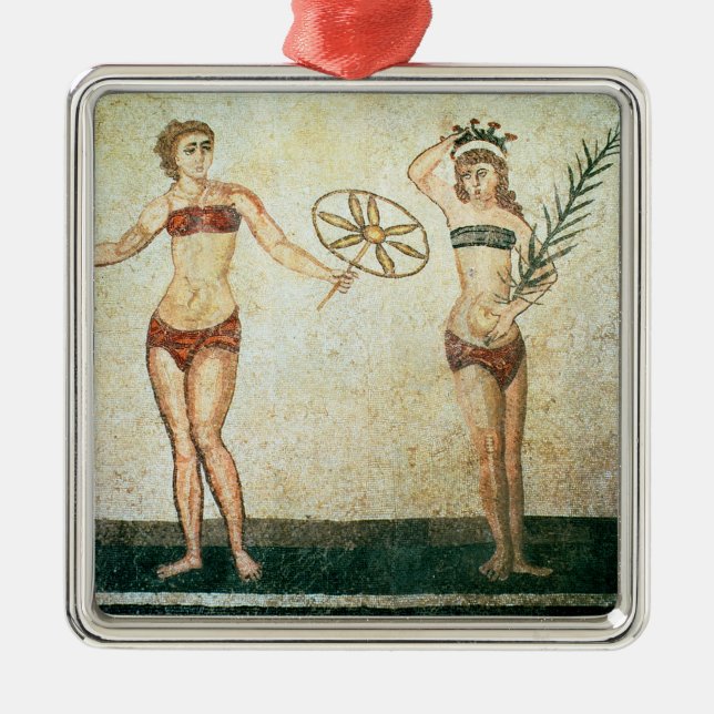Frauen 'in den Bikinis Silbernes Ornament (Vorne)