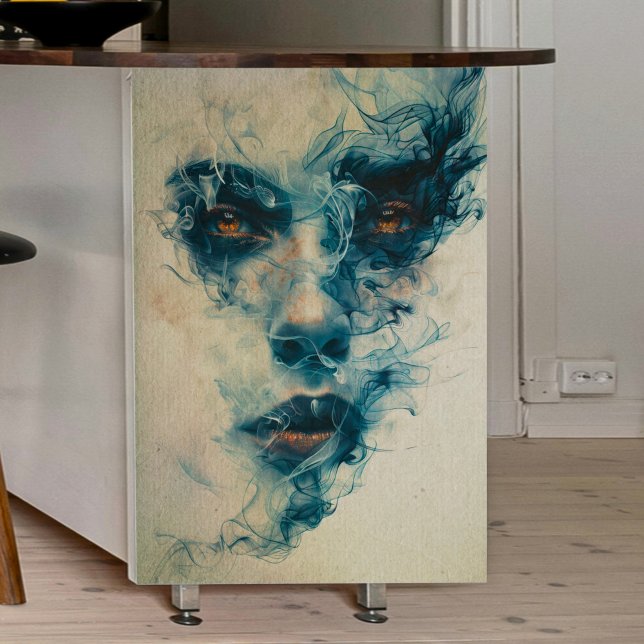 Frauen in der Dekoupage des blauen Rauchens Seidenpapier (Von Creator hochgeladen)