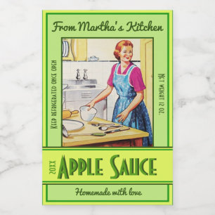 Frauen in der Küche Backen Vintagen Gebrauchsanwe Lebensmitteletikett